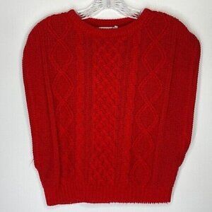 Vintage Ricki Red Cable Knit Sweater Vest Size M/L